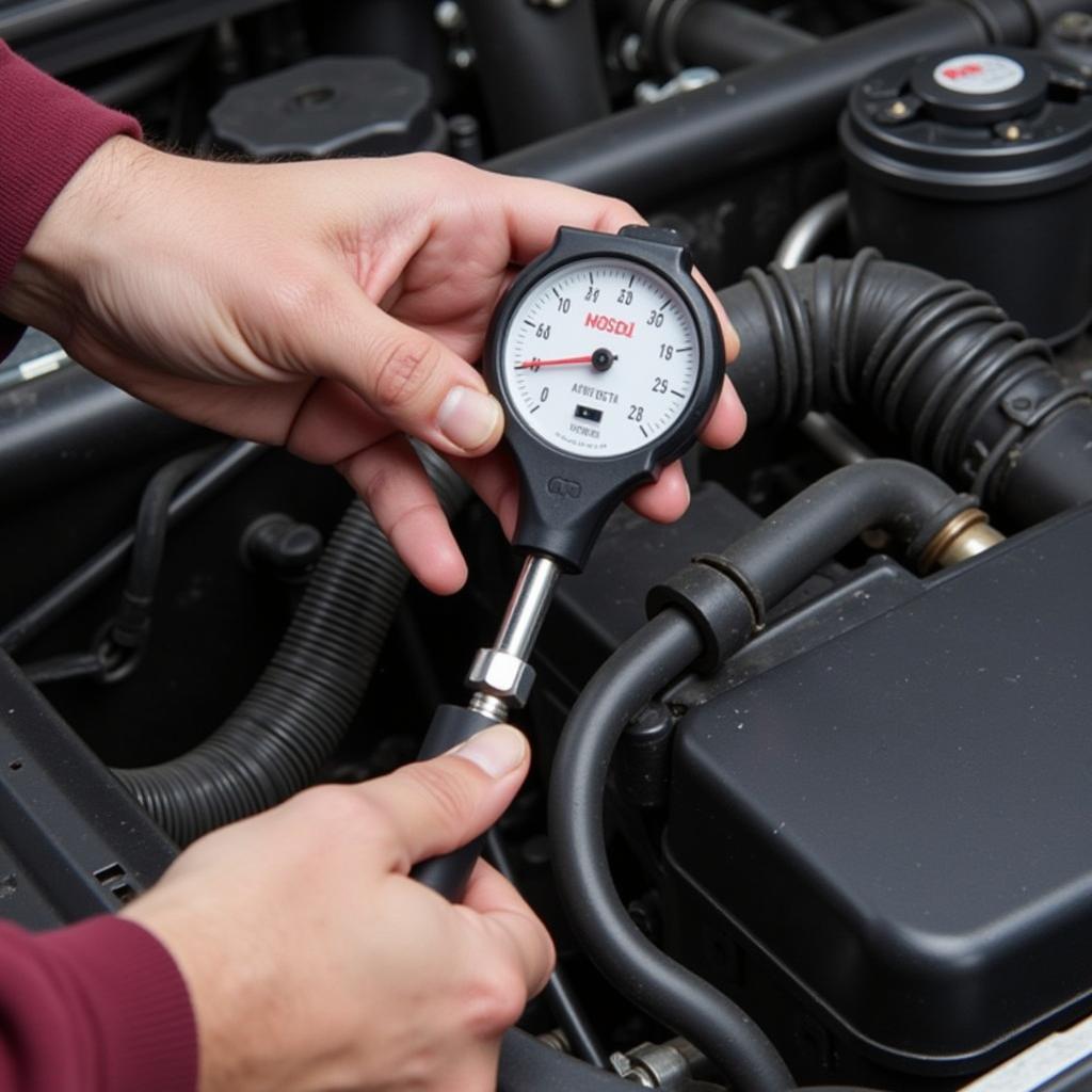 Mechanic Bleeding a Car's Cooling System to Remove Air Pockets