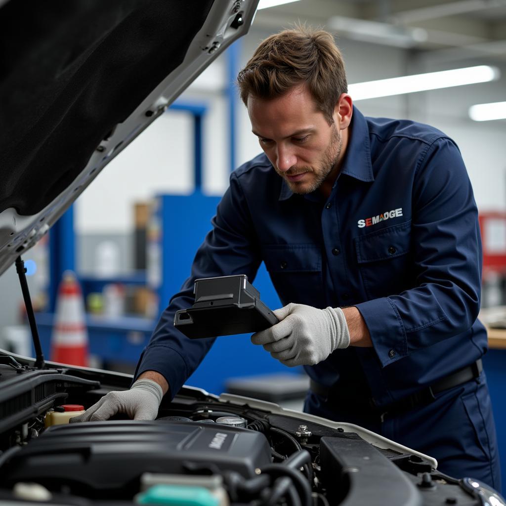 Mechanic Checking Car