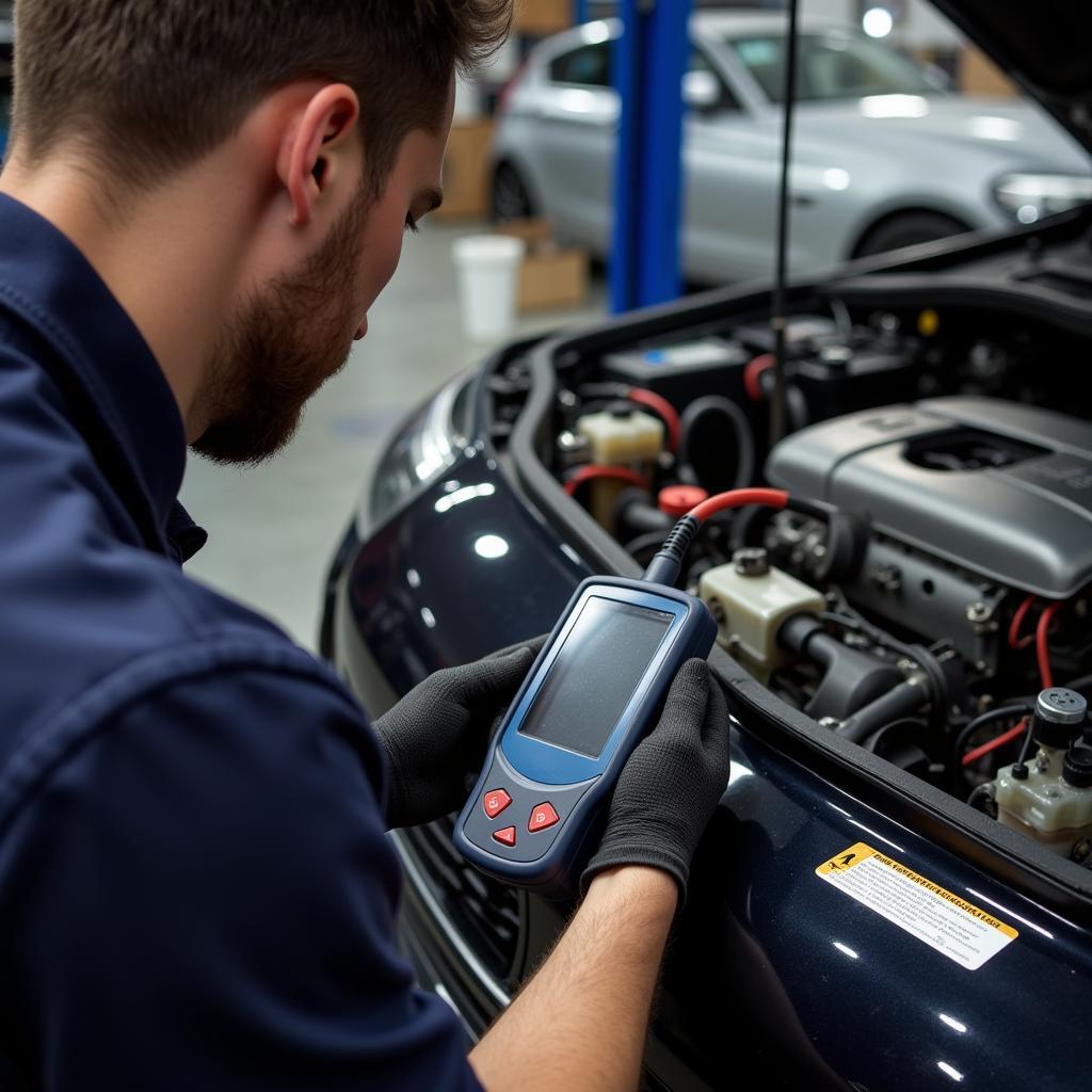 Mechanic Checking Car Electrical System