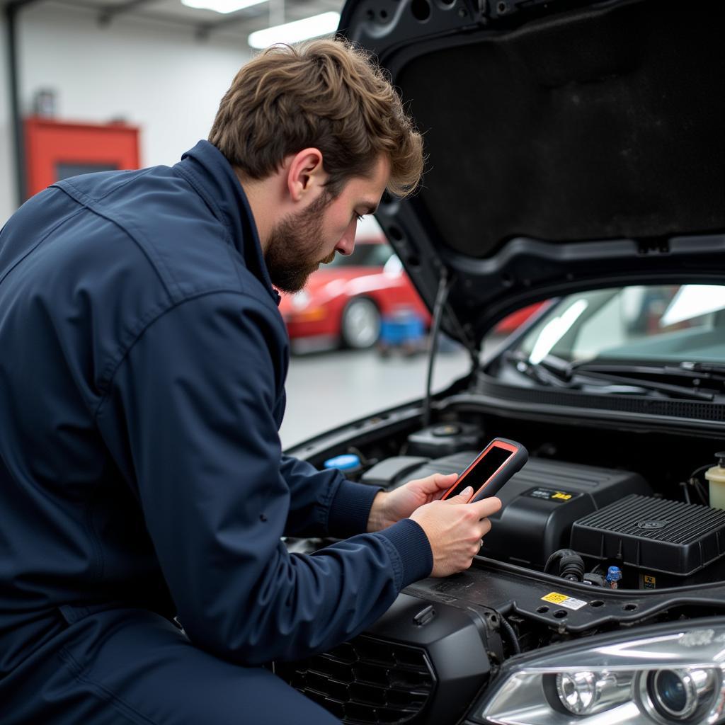 Mechanic Checking Car Electrical System