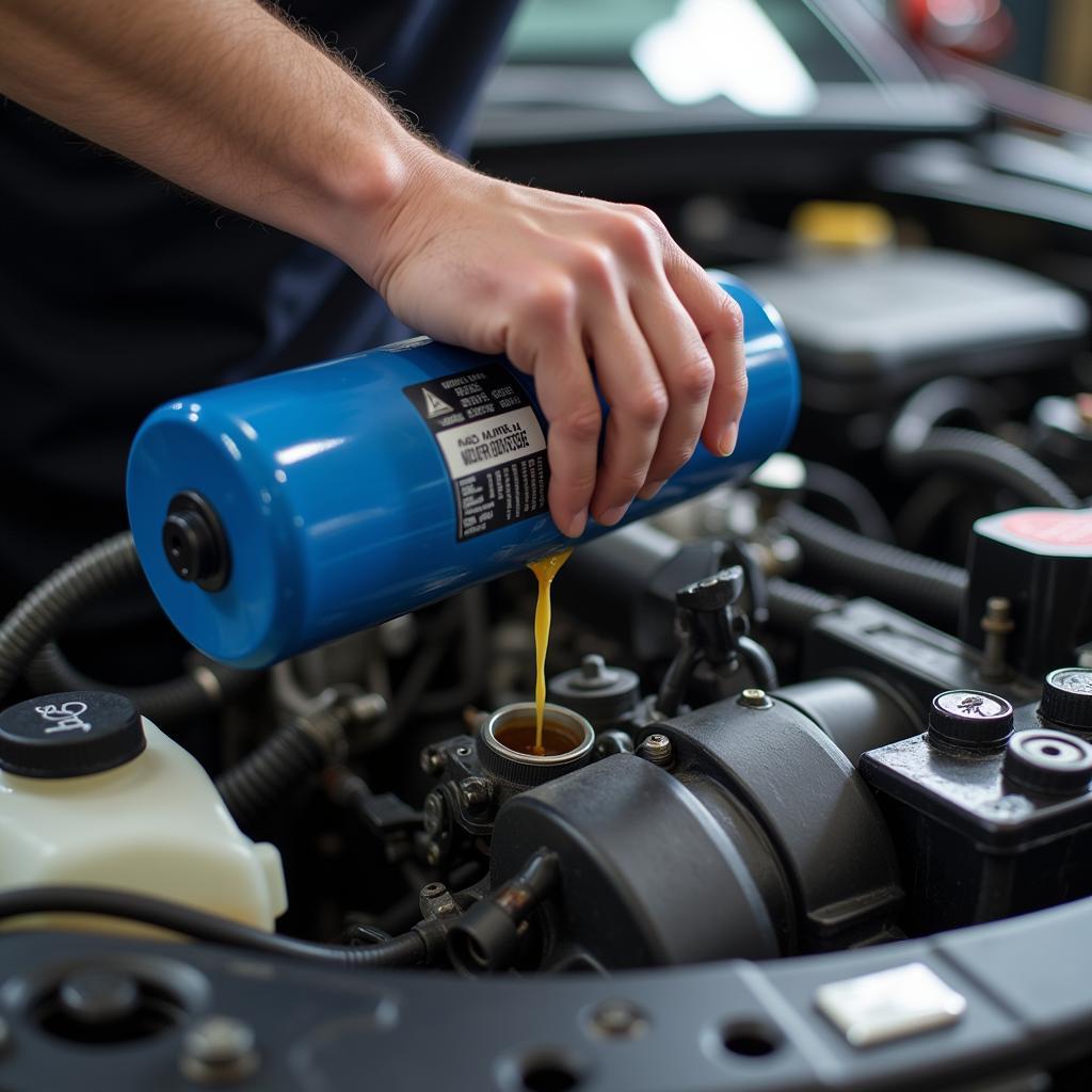 Mechanic Checking Car Fluids