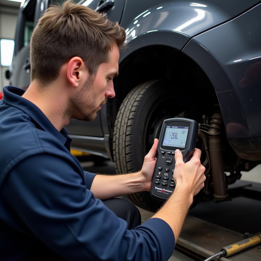 Mechanic Checking Car Transmission