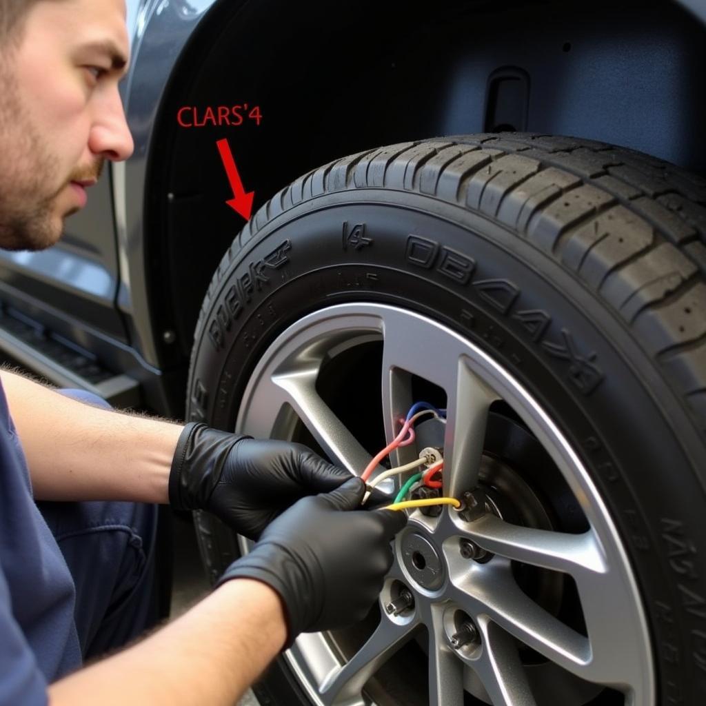 Mechanic Checking Turn Signal Wiring