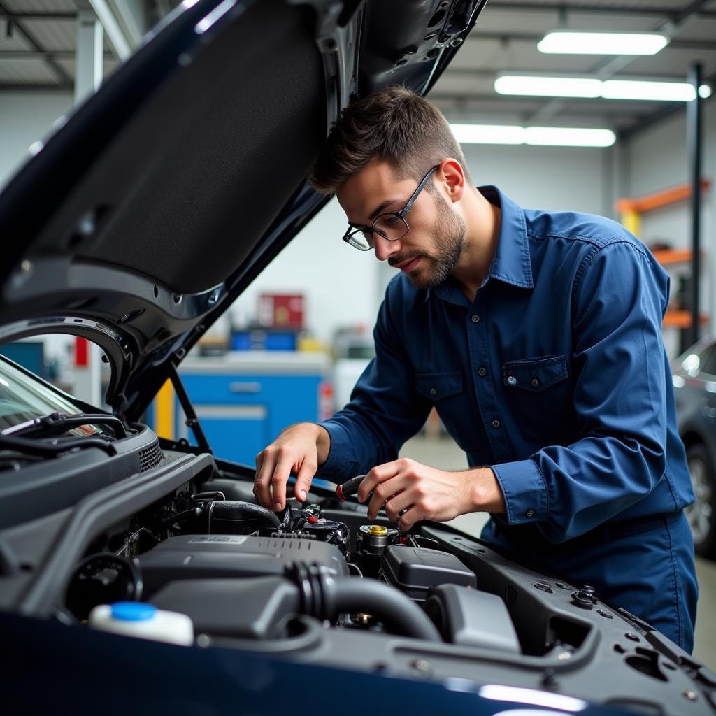 Mechanic Performing Thorough Car Inspection