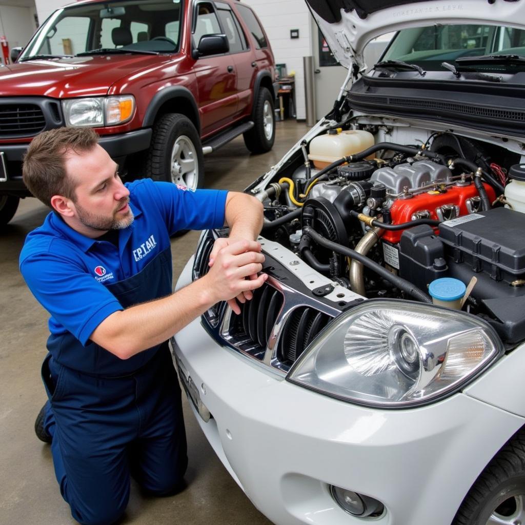 Mechanic Performing Car Maintenance