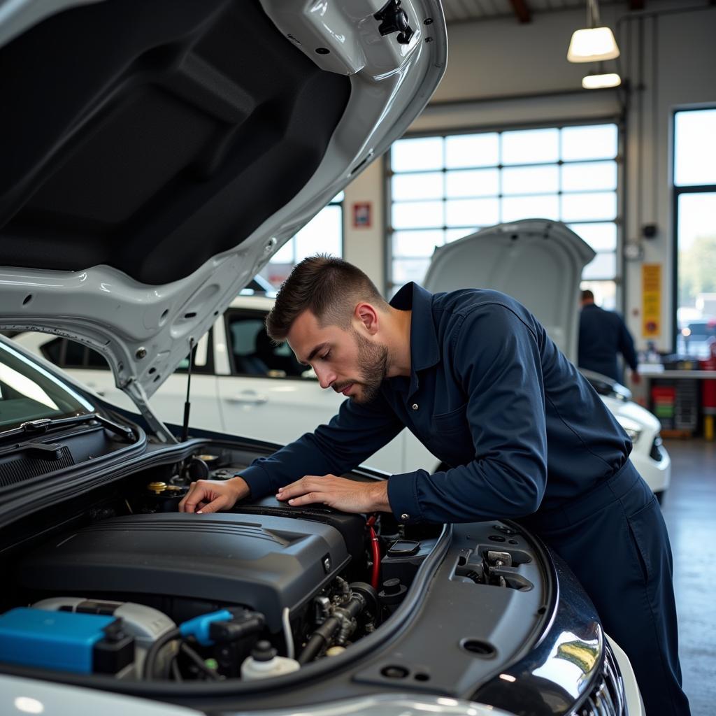 Mechanic Working on a Business Vehicle