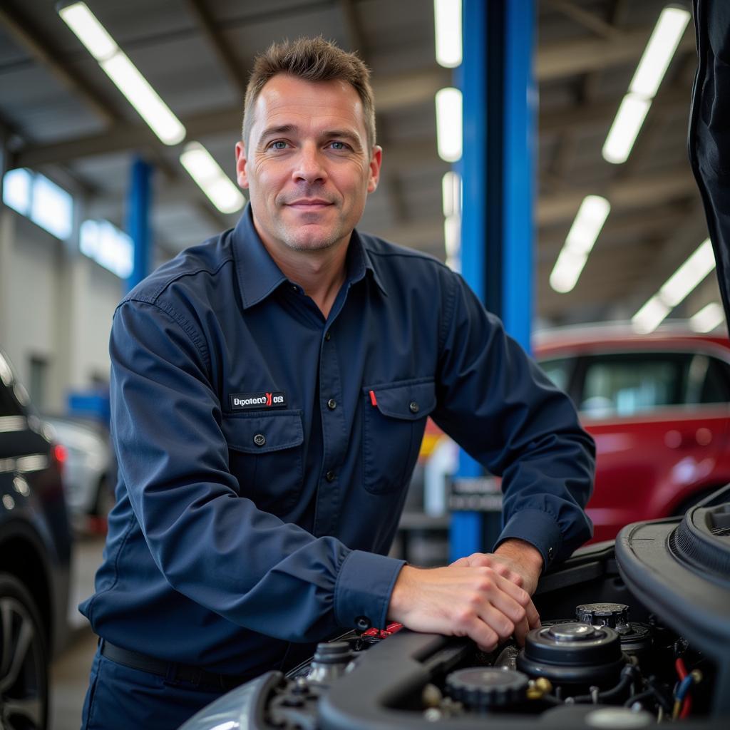 Mechanic Performing Car Repairs