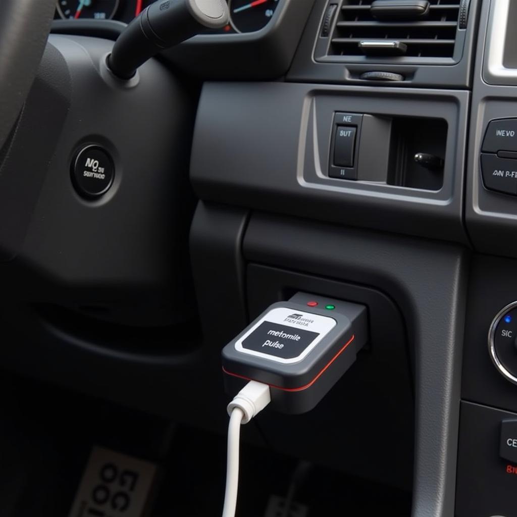 Metromile Pulse plugged into OBD-II port