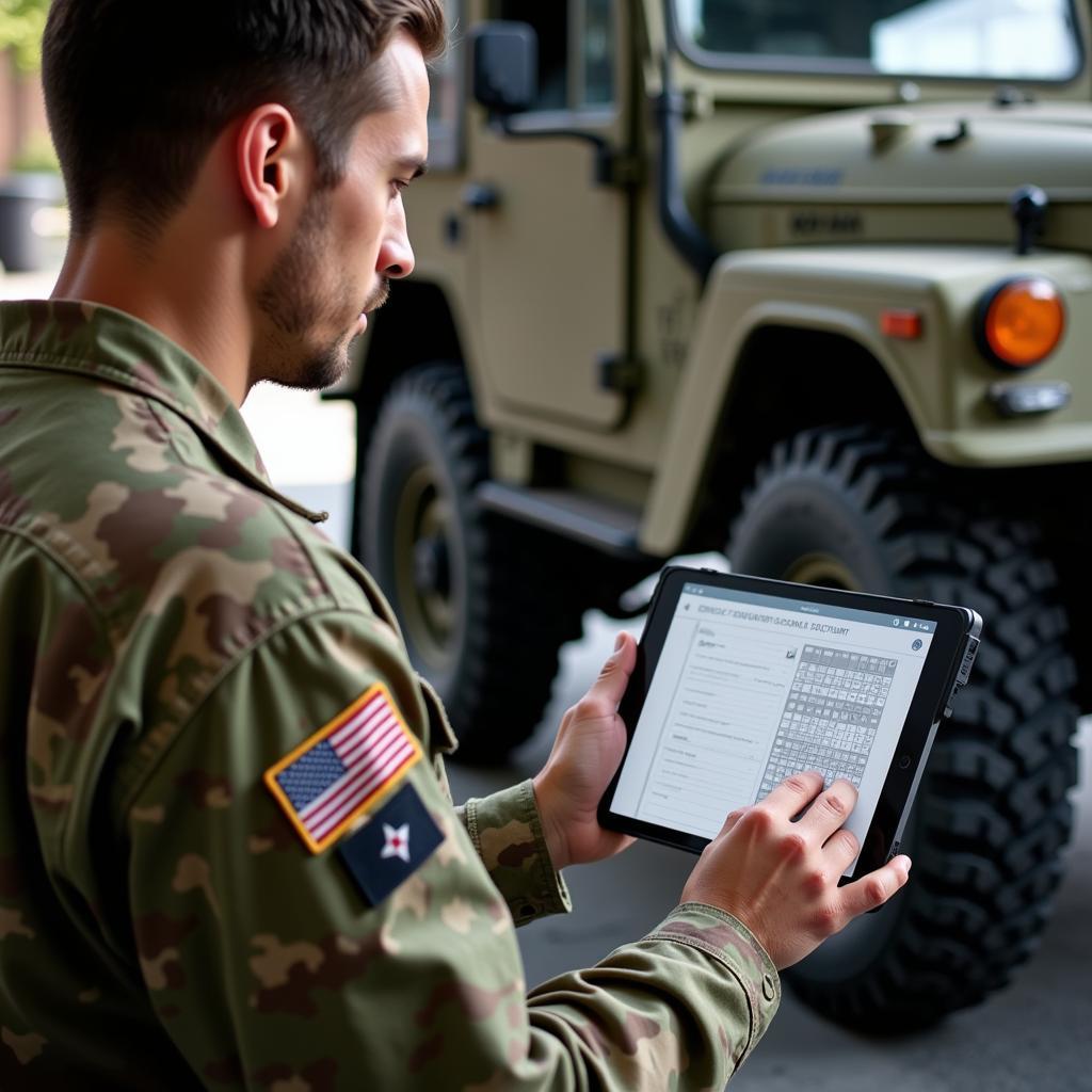 Maintaining Maintenance Records for a Military Vehicle