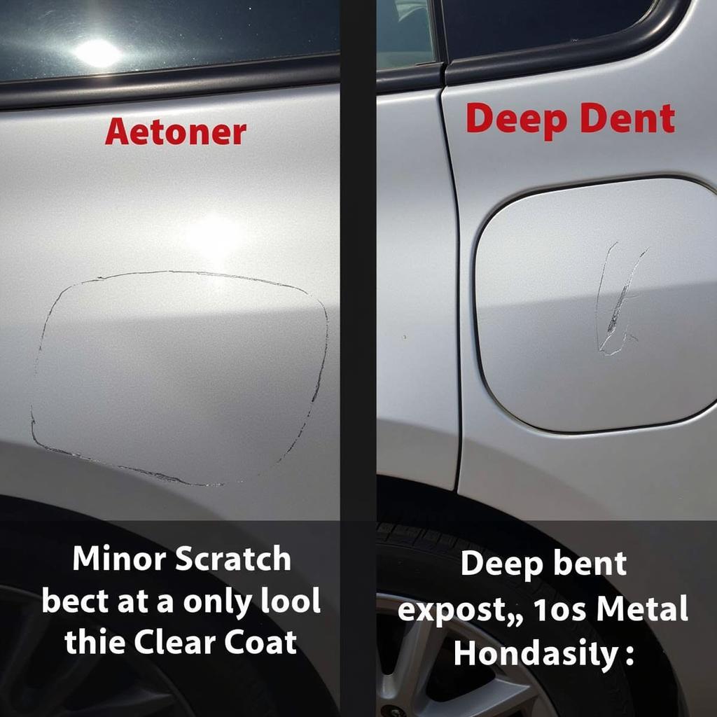 Minor Scratch vs. Deep Dent in Car Paint