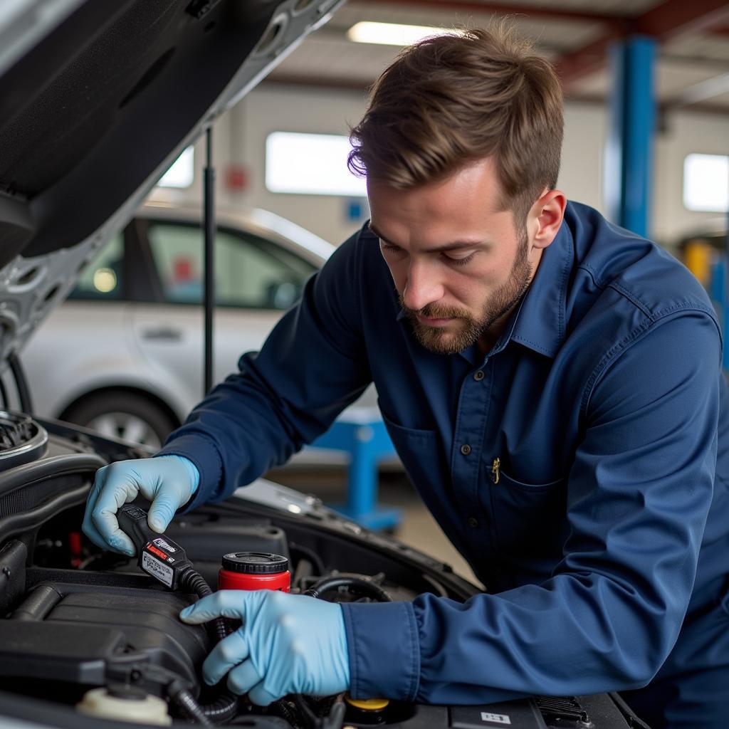 Mobile Mechanic in Hampton Park Checking Car