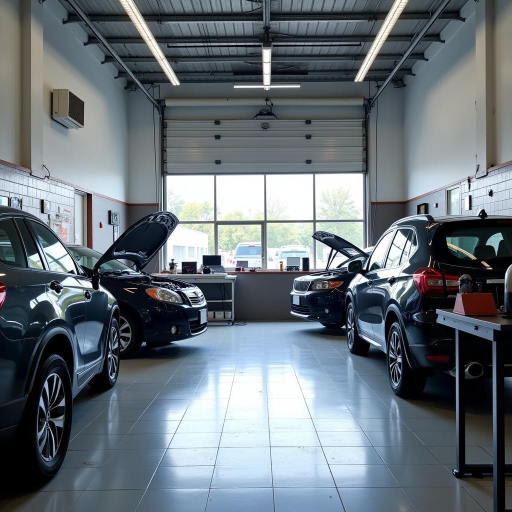 Modern Auto Repair Shop Interior