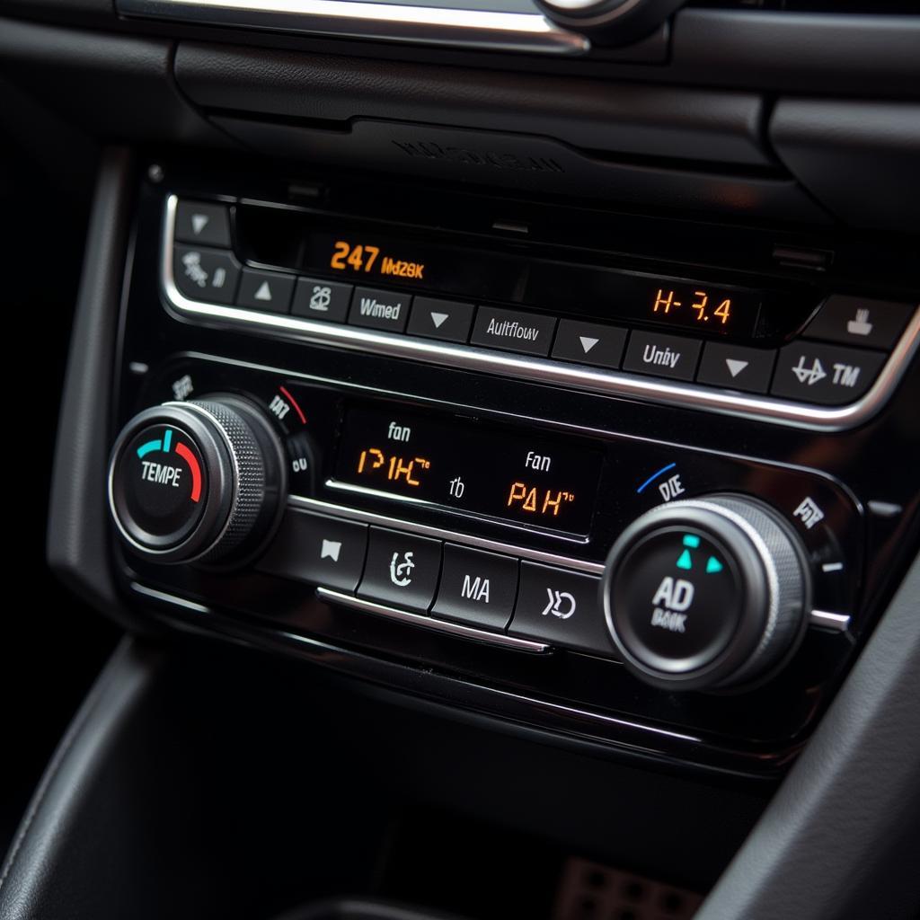 Modern Car AC Controls Panel