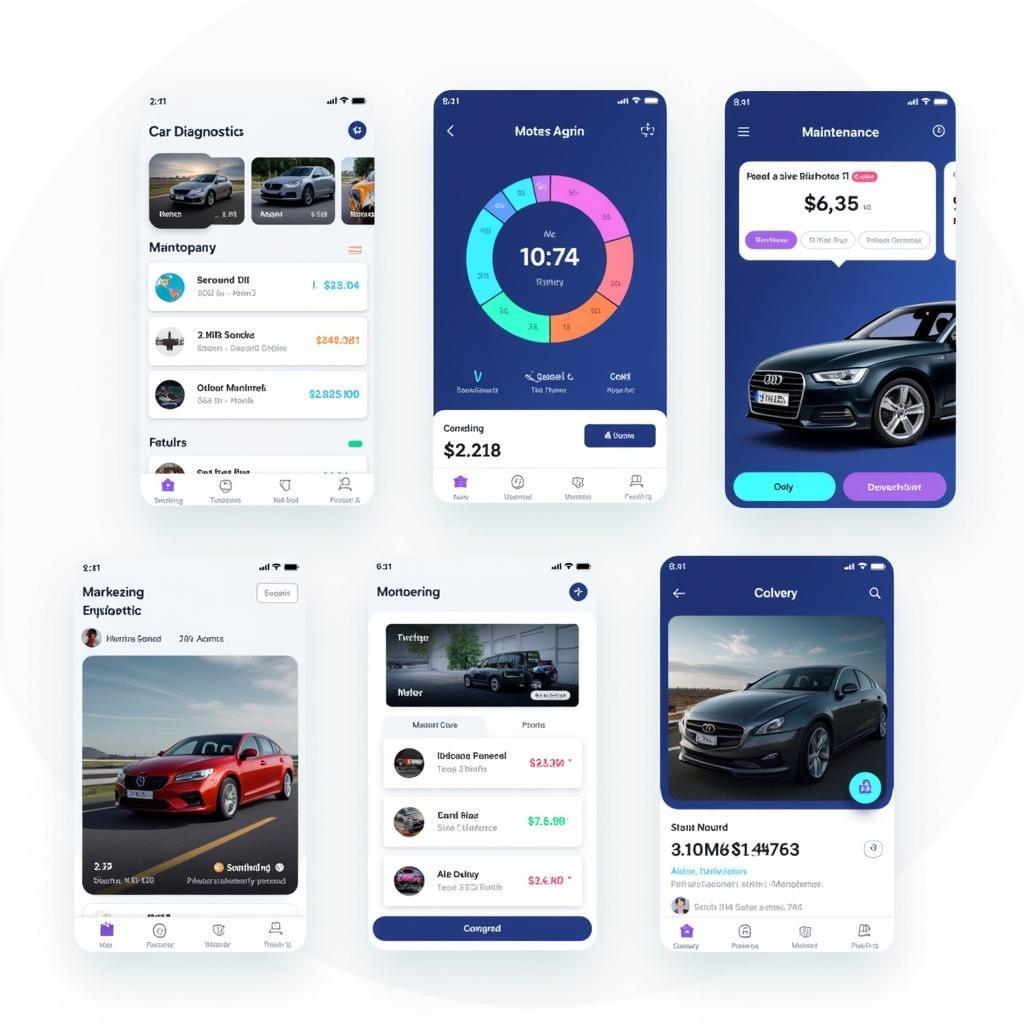 Modern Car Maintenance App Interface