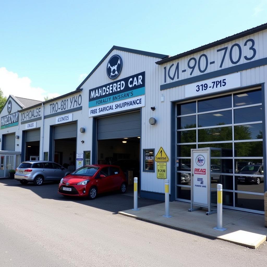 Modern Exterior of a Woodstock Car Maintenance Shop