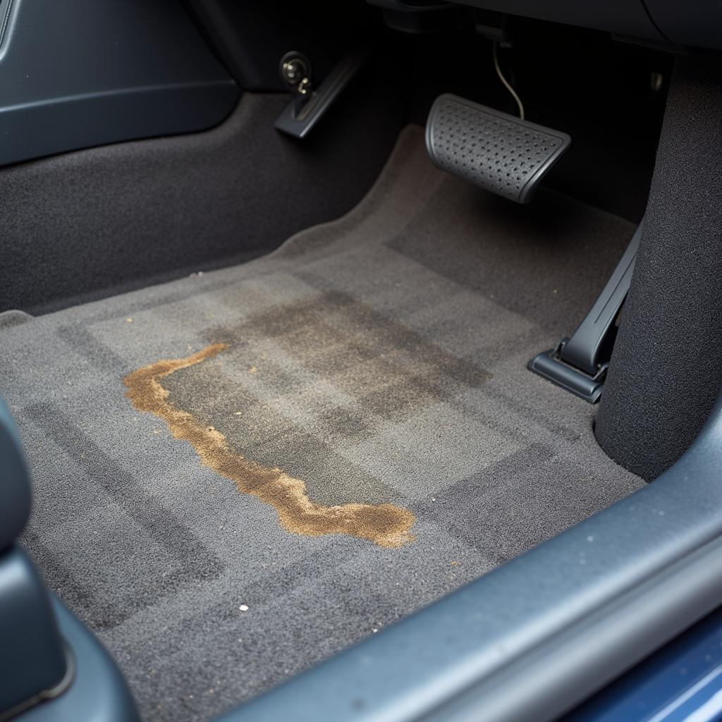 Moisture Damaged Car Carpet