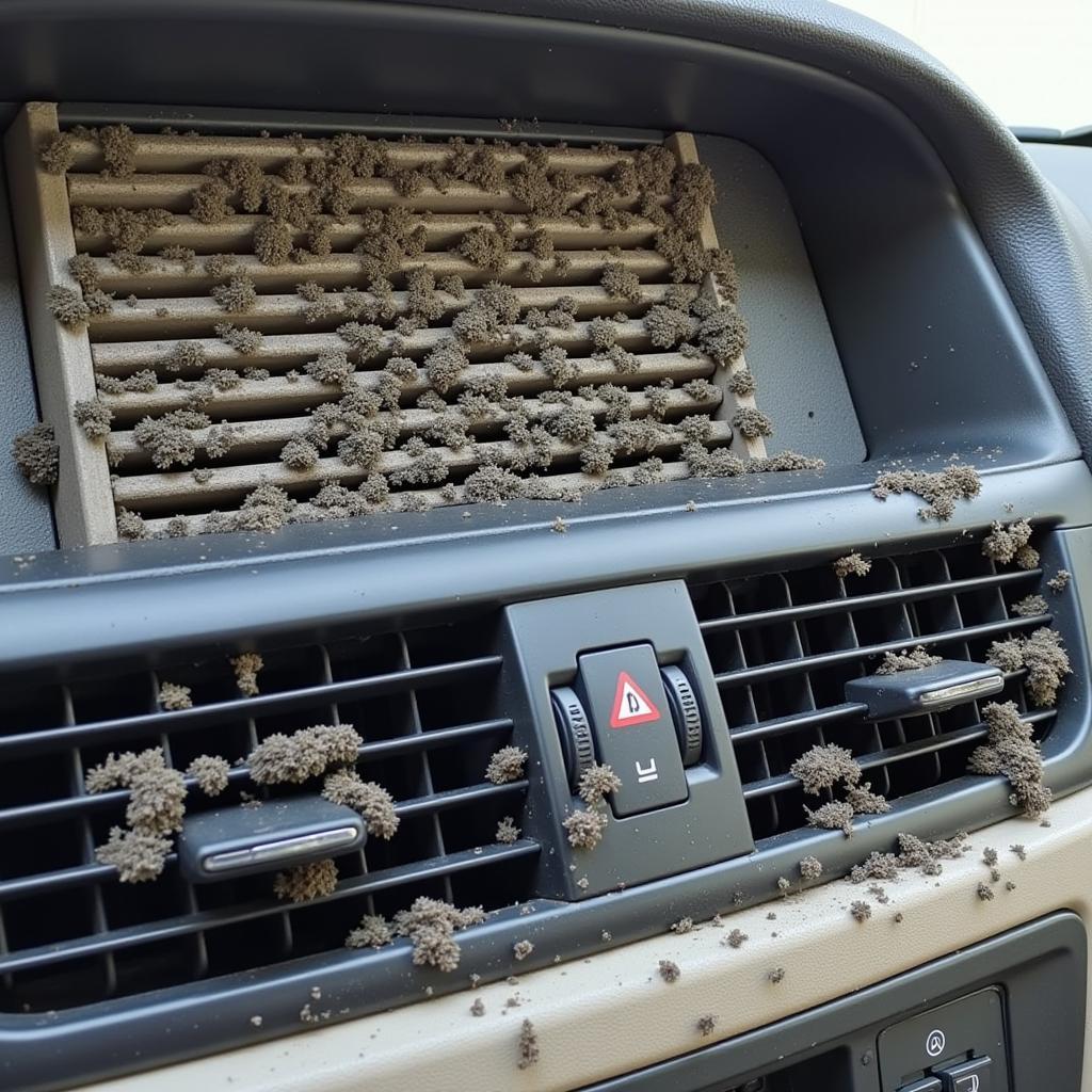 Moldy Car AC Evaporator Coil