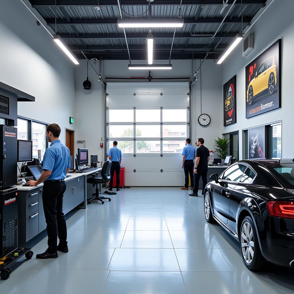 Modern Auto Repair Shop Interior in Mussafah