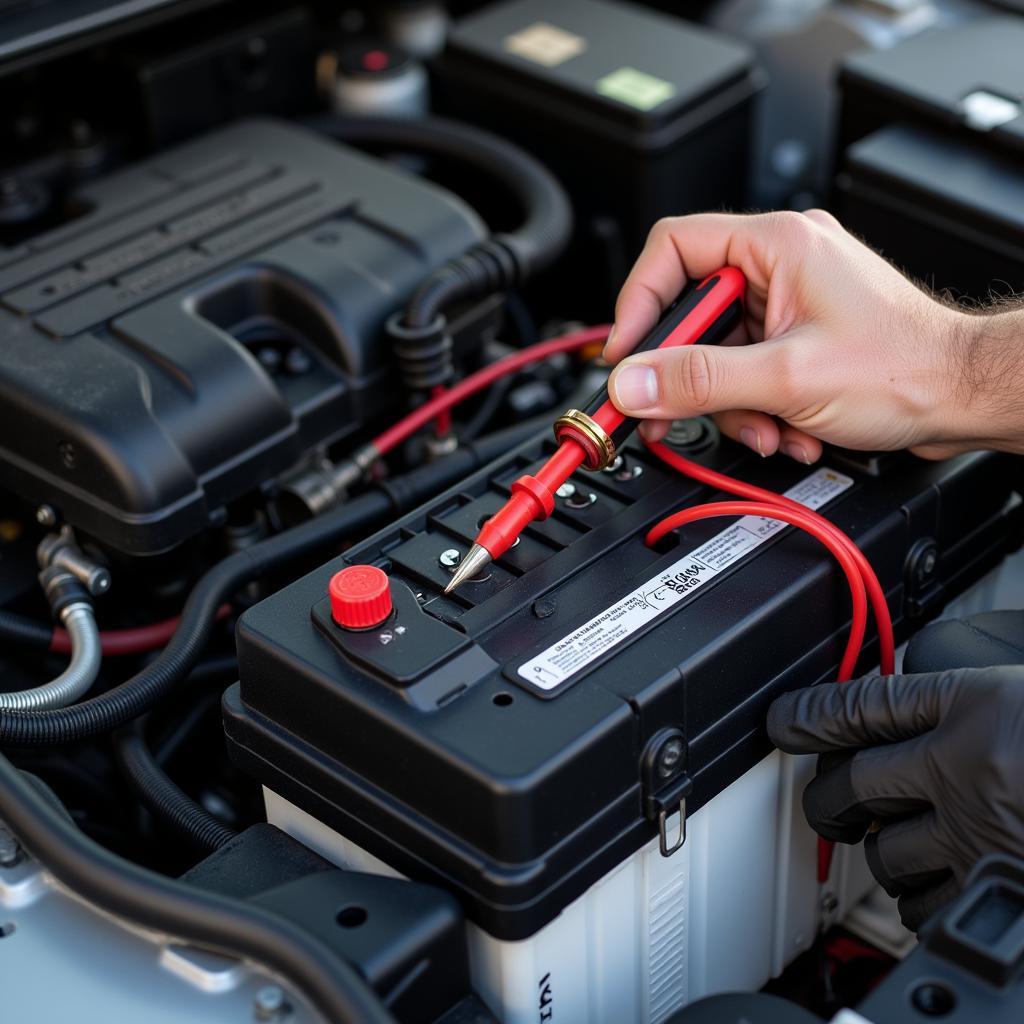 Inspecting a New Car Battery