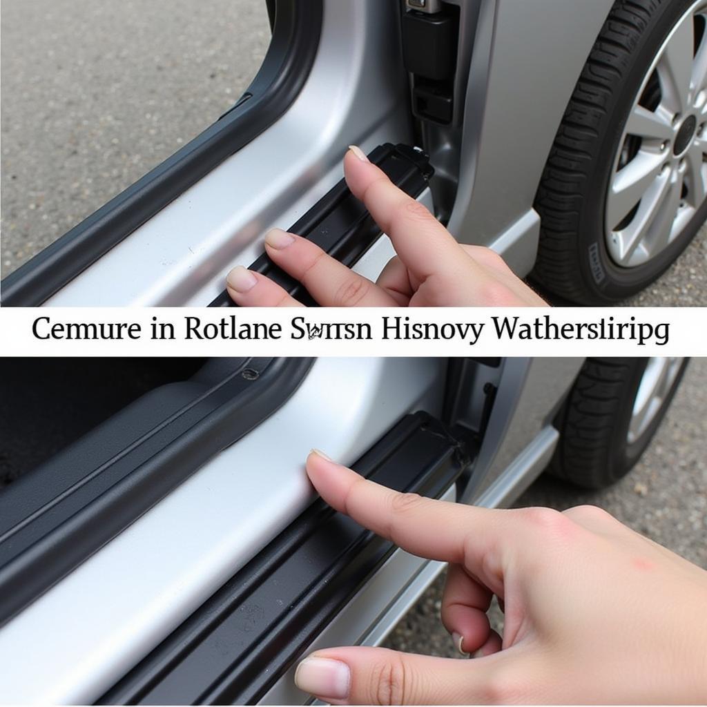 Replacing damaged weatherstripping on a Nissan Sentra