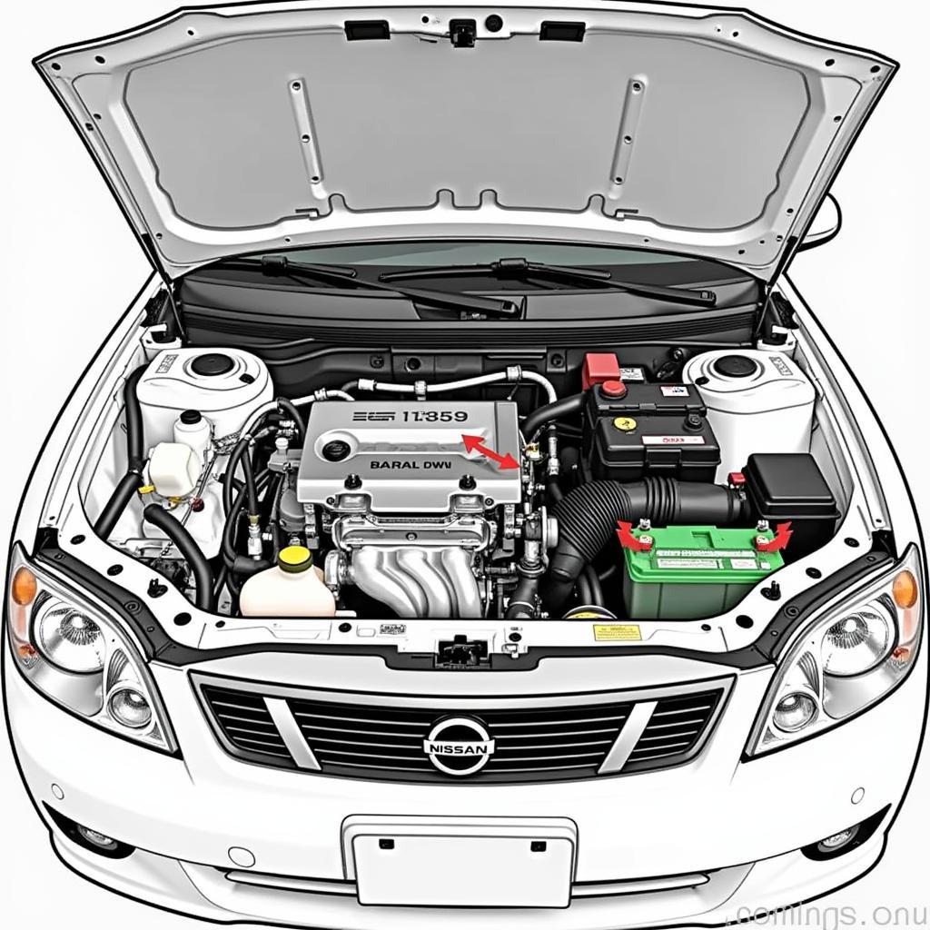 Nissan Sunny Engine Compartment