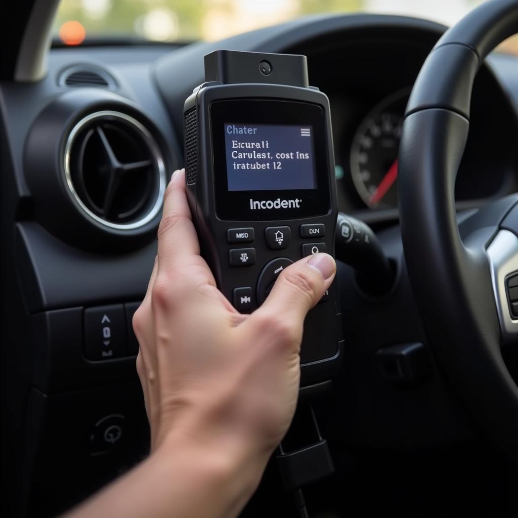 OBD Code Reader Diagnostic Tool in Use