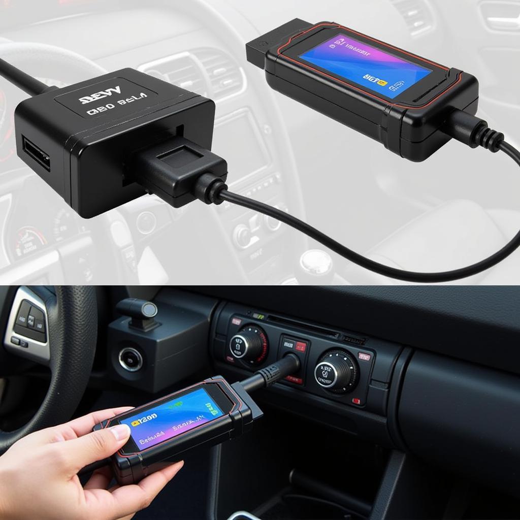 OBD-II Scanner Connected to Car's Diagnostic Port