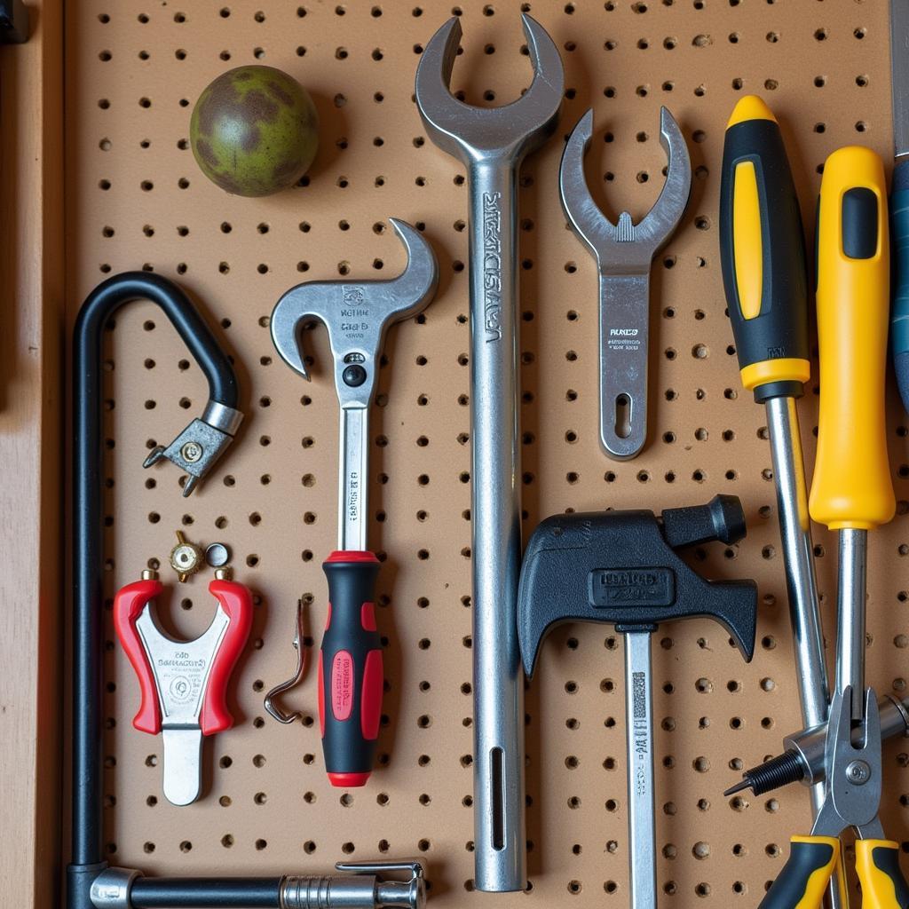 Organized tool storage in a garage