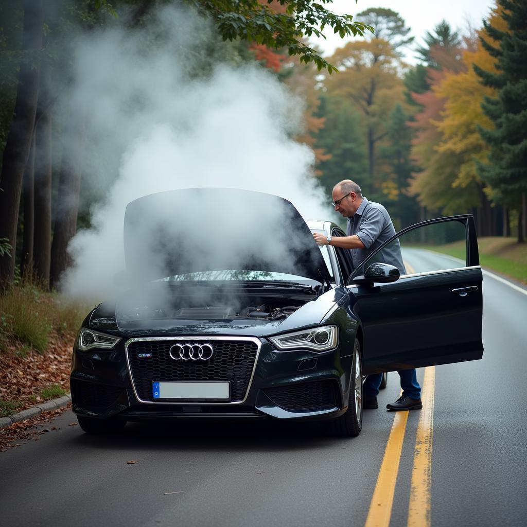 Overheating Car on Roadside