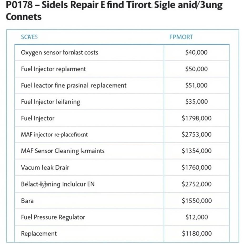 P0172 Code Repair Costs