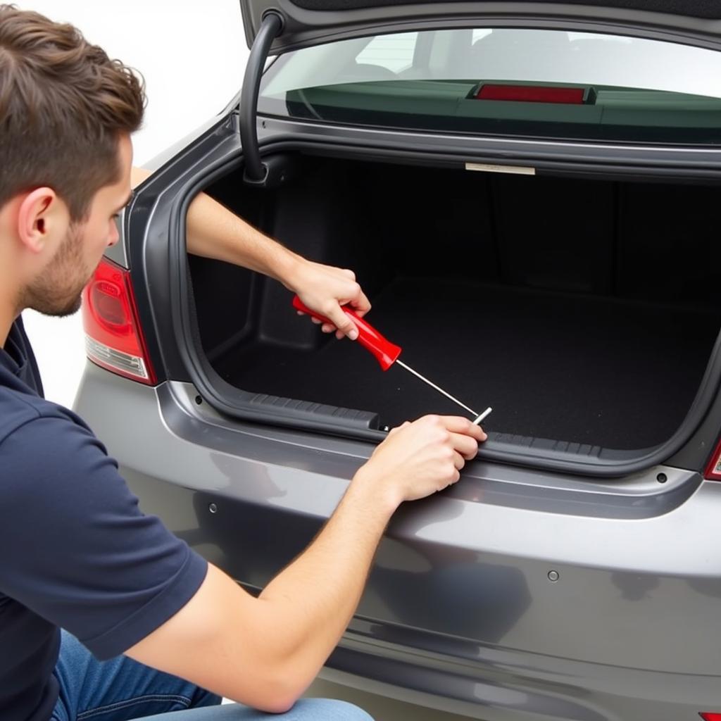 PDR Process for Car Trunk Dent Removal