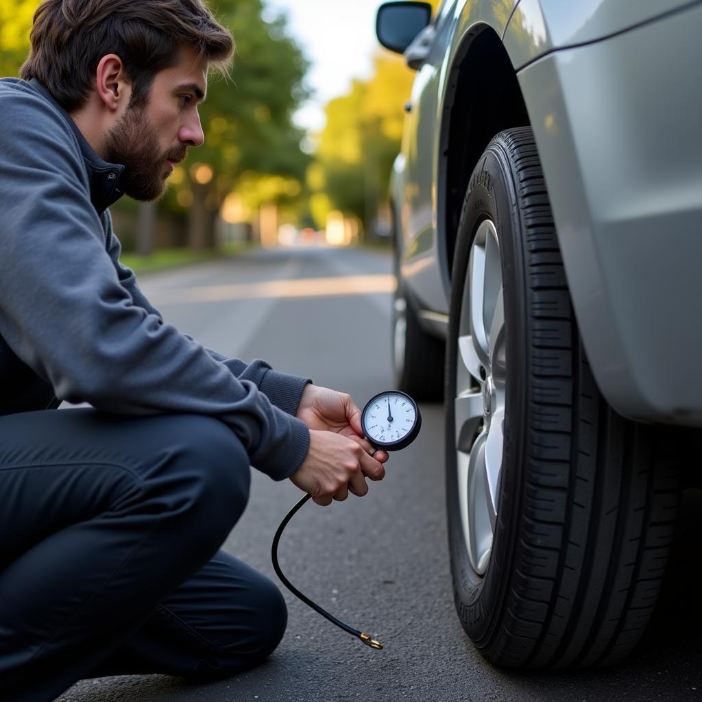 Checking Tire Pressure in Palo Alto