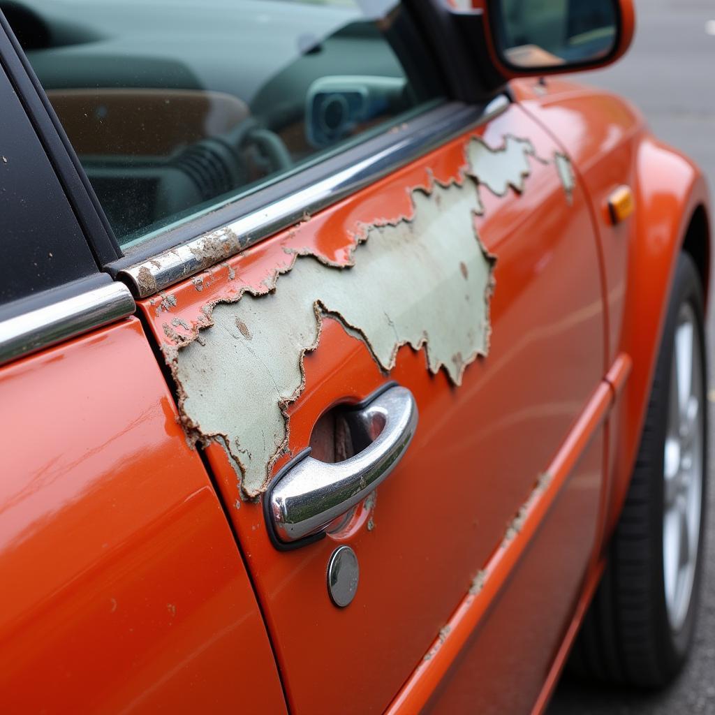 Peeling Car Paint on Door Trim