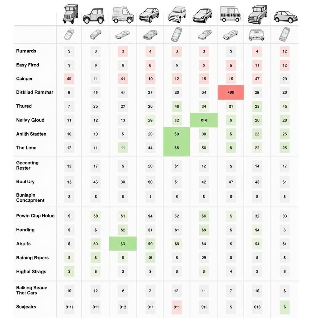 Penny Rent a Car Cost Matrix Visualization