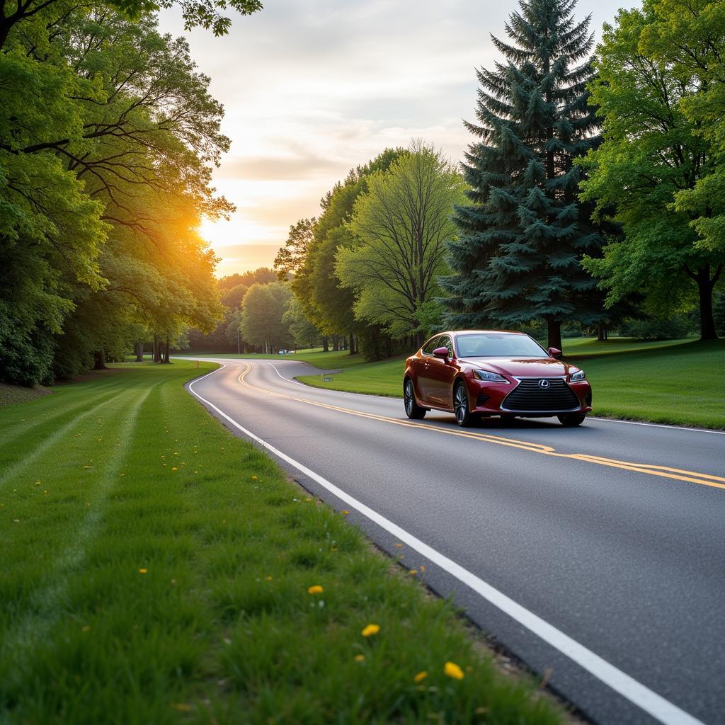 Car on a well-maintained road in Plainfield, IL