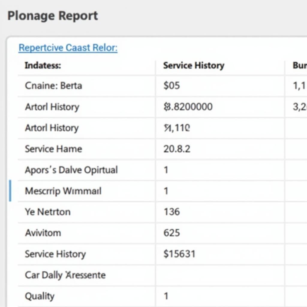 Play Store Car Maintenance Log Report Generation Example