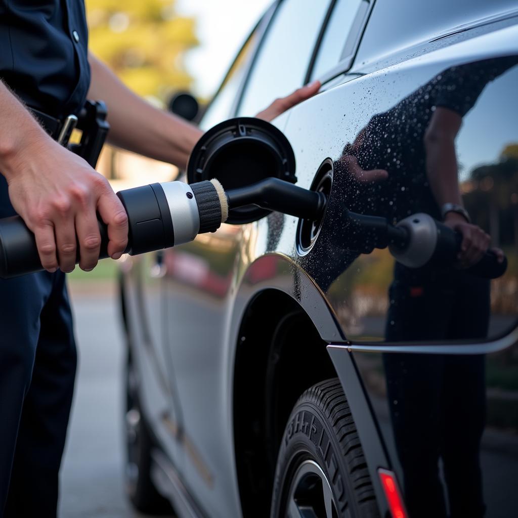 Police Charger Charging Port Cleaning