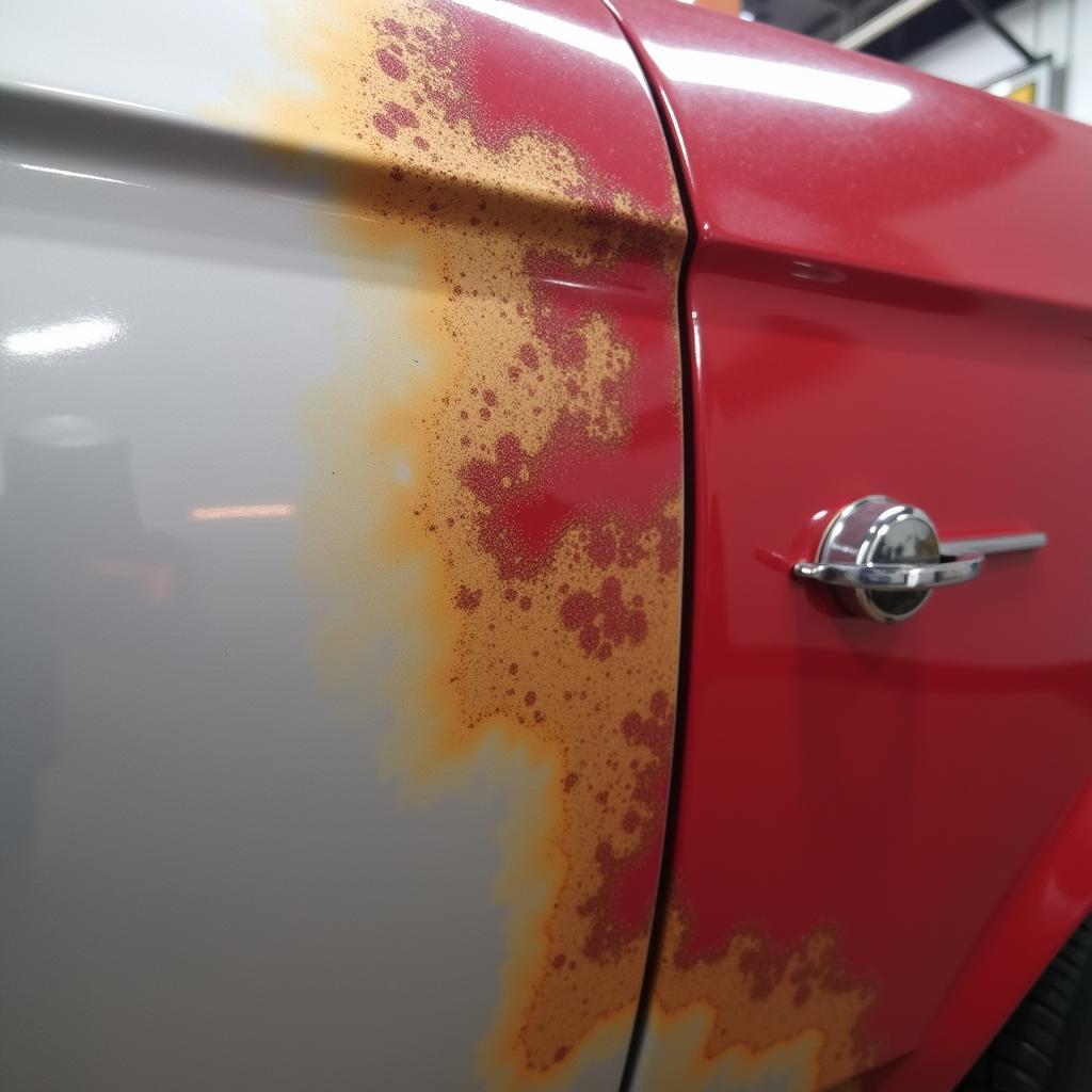 Polished Car Panel After Rust Repair