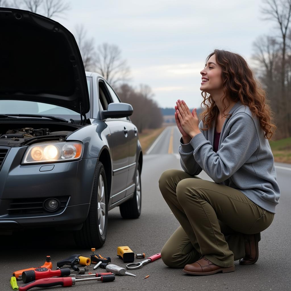 Praying Over a Broken Down Car