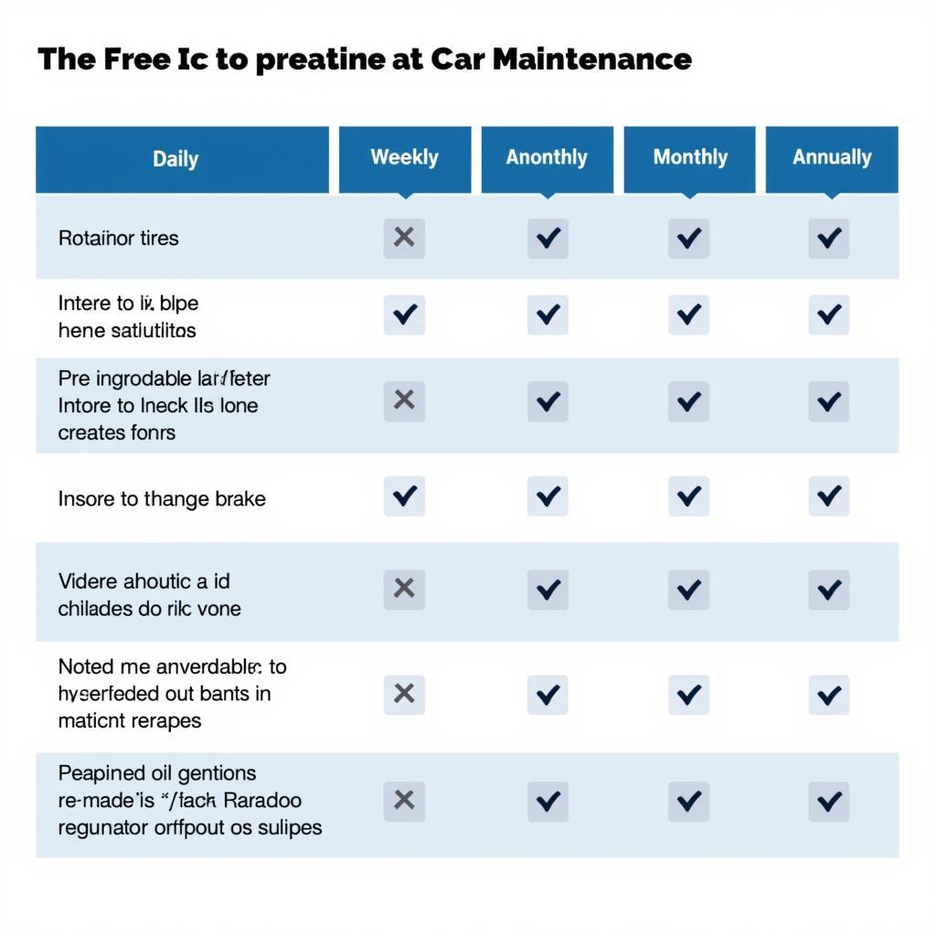 Preventative Car Maintenance Checklist