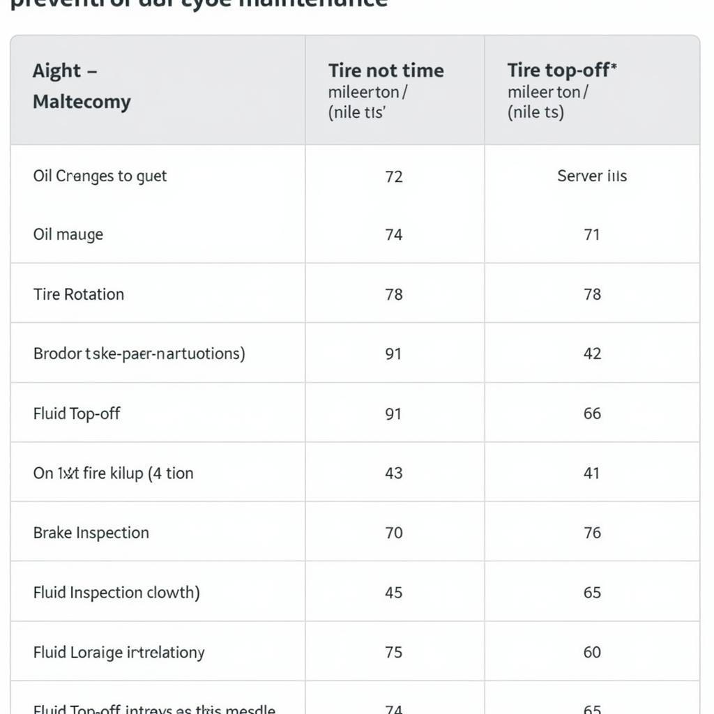 Preventative Car Maintenance Schedule