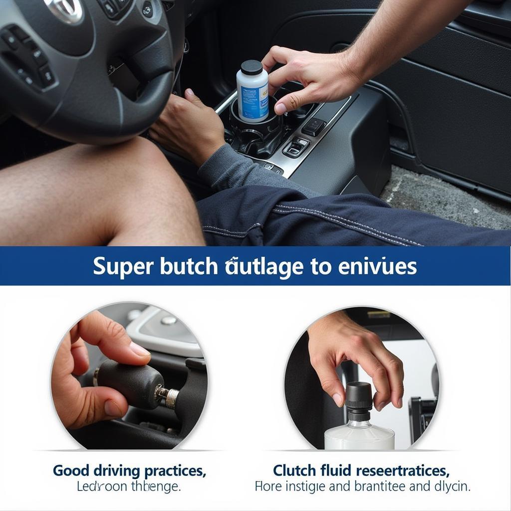 Preventative Clutch Maintenance: Illustration of proper clutch usage and regular fluid checks.