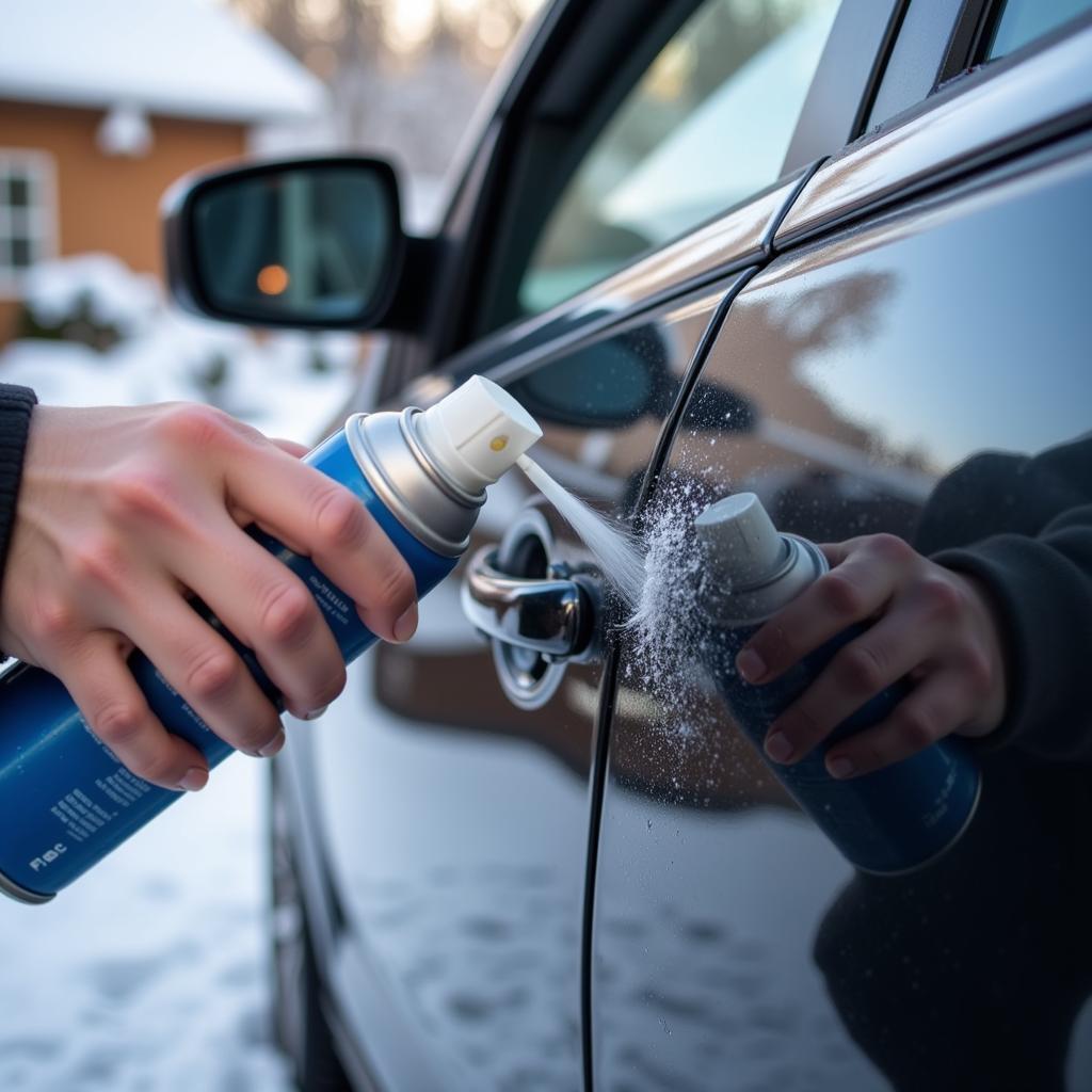 Preventing Frozen Car Doors with Silicone Spray