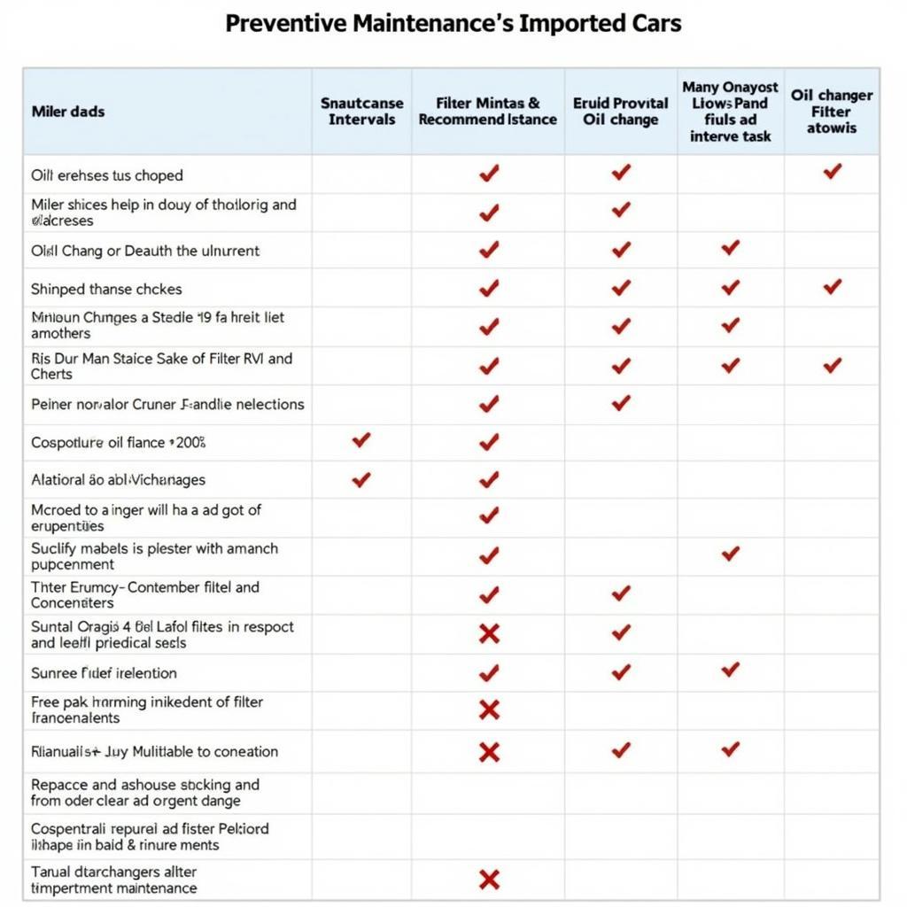 Preventive Maintenance Schedule for Imported Cars