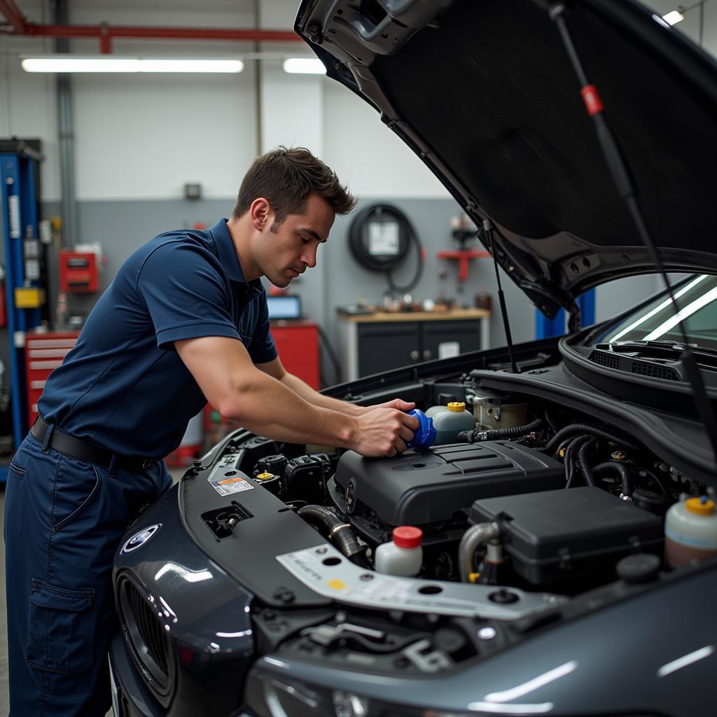 Professional Car AC Repair in Progress