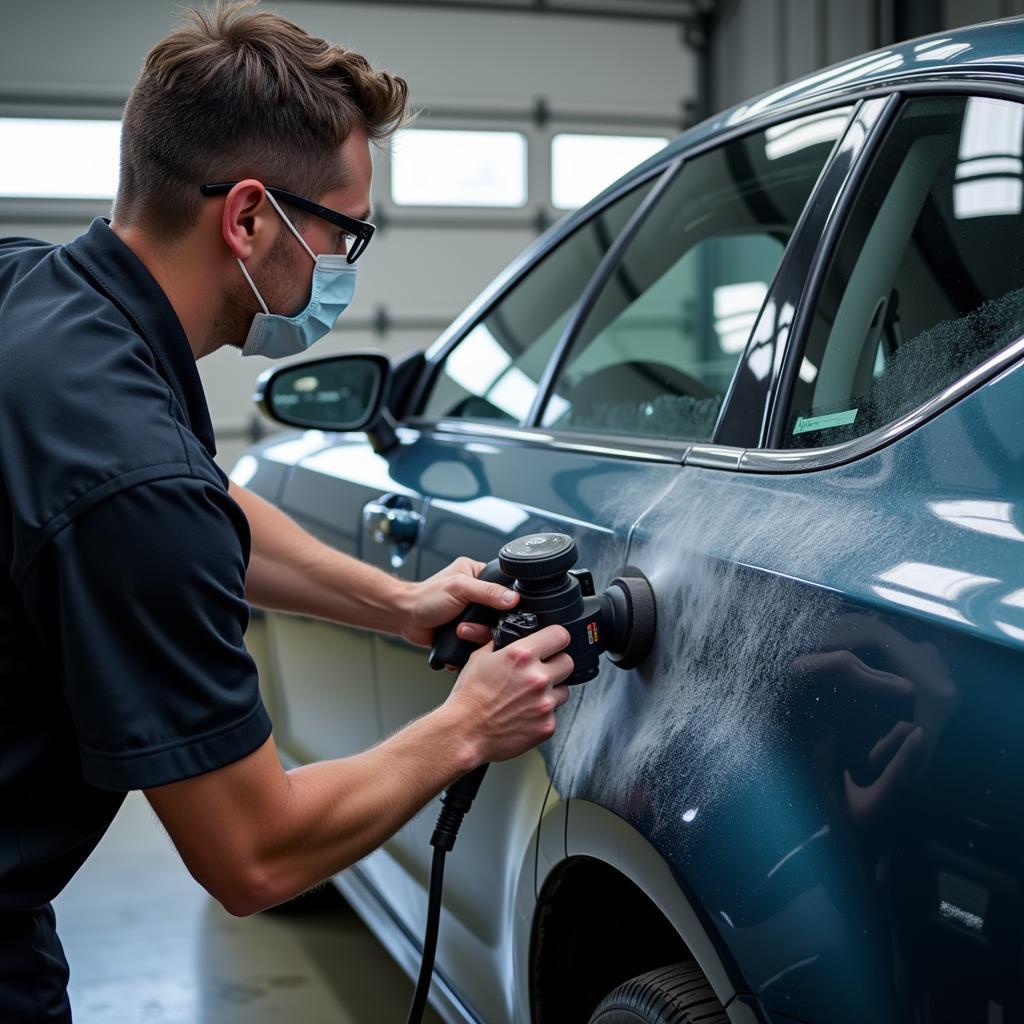 Professional car detailing paint correction for sun damage