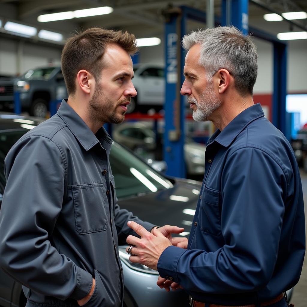 Consulting a Professional Car Mechanic