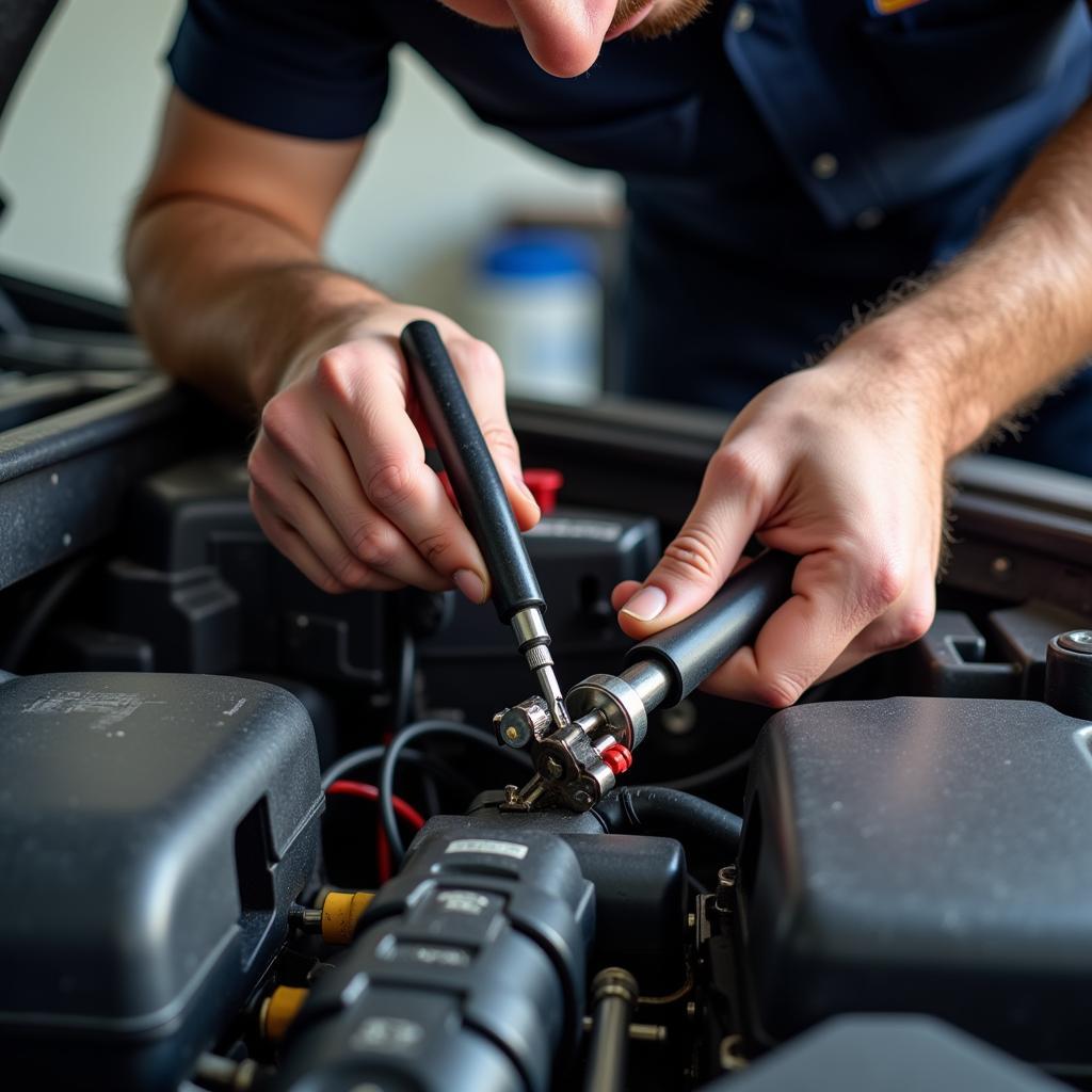 Professional Mechanic Fixing Ignition Switch