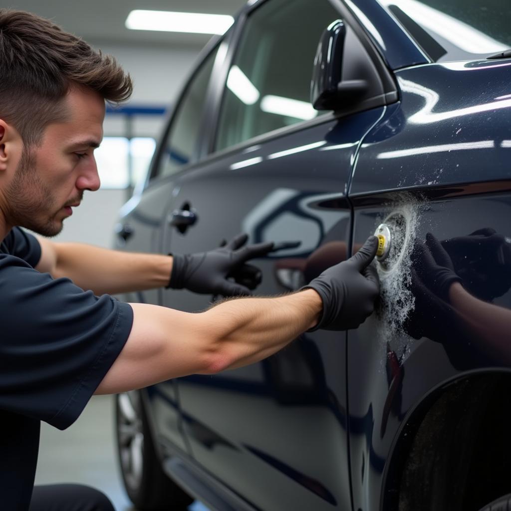 Professional paintless dent repair process