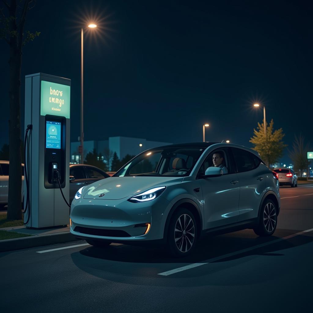 Electric vehicle charging at a station with range anxiety concerns